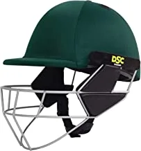 DSC Scud LITE Titanium Premium Cricket Helmet for Men & Boys with Neck Guard |Fixed Titanium Grill | Back Support Strap| Light Weight | Size : Medium | Colour : Green |