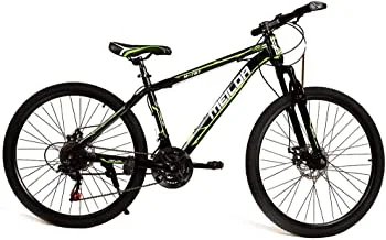 Adult bike,21 speed, Wheel Size 26 INCH, with front fork assist,Disc Brakel - Black/Green