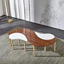 Wood Coffee Table 41 * 70 White And Brown