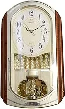 Dojana Plastic Wall Clock, Dwg507- Brown-Gold-White