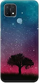 Jim Orton matte finish designer shell case cover for Oppo A15/A15s-Tree Starrynight Blue Pink