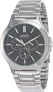 Casio Standart Men's Black Dial Stainless Steel Band Watch - MTP-V300D-1AUDF