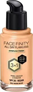 Max Factor Facefinity All Day Flawless Foundation - W62 Warm Beige, 30ml