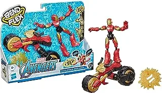 Marvel Bend And Flex, Flex Rider Iron Man Action Figure Toy, 6-Inch Flexible Figure And 2-In-1 Motorcycle For Kids Ages 6 And Up