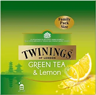 Twinings Green Tea and Lemon، 100 Tea Bags - Pack of 1. تويننجز شاي اخضر وليمون ، 100 كيس شاي - عبوة من 1