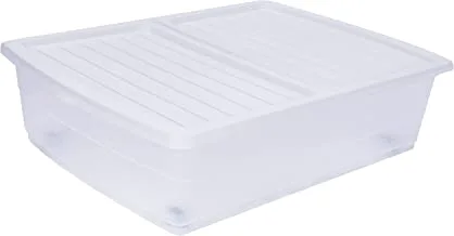 Cosmoplast Plastic Storage Box Clear With Lid For Under-Bed 45 Liters