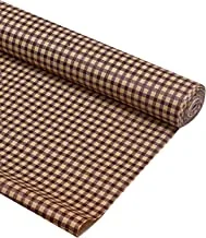Kuber Industries Shelf Liner Roll|Cabinet Shelf Mat|Waterproof Kitchen Mat|Drawer, Cupboard Liner|Anti-Slip Mat Liner 10 Mtr|Floral Checkered (Brown)