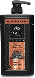 Yardley London Body Wash Gentleman Legacy For Men's, Anti Bacterial Deep Cleansing, 650ml