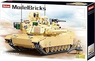 Sluban Model Bricks Series - Abrams Main Battle Tank Building Blocks With 2 Mini Figurs - For Age 10+ Years Old - 781Pcs