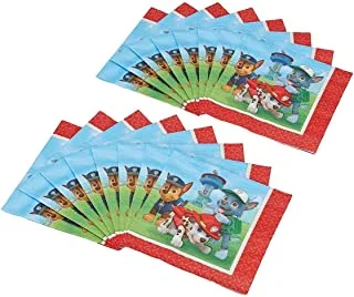 Amscan Paw Patrol Paper Lunch Napkins For Kids (16-Count) (511462), Multicolor