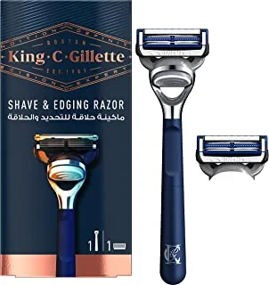 King C. Gillette Men’s 5 Blade Shave and Edging Razor with Built In Single Blade Precision Trimmer and Premium Handle