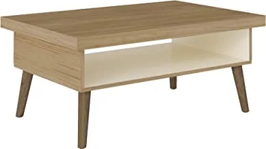 Artely Lucca Coffee Table, Oak with Off White - W 91 x D 59 x H 44.5 cm.