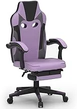 MAHMAYI OFFICE FURNITURE Raven Gaming, Reclining, Ergonomic, Adjustable Height Chair with Footrest & Comfortable for E-sports, purple