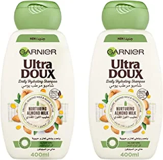 Garnier Ultra Doux Almond Milk Shampoo, 2 X 400 ml- Pack of 1