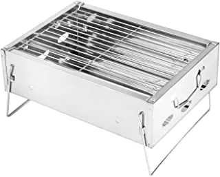 Barbecue Stand With Grill, Rf10361 - Durable Stainless-Steel Construction, Portable Folding Charcoal Bbq Grill For Outdoor Picnic Garden Terrace Camping Trip