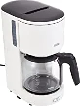 Braun Coffee Machine Up To 10 Cup Americano Maker, 1000W, Auto Shut-off 40 min, Anti Drip Feature, Easy To Clean , KF3100, White, 2 Years Warranty