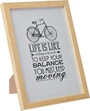 LOWHA life is like riding a bicycle Wall Art with Pan Wood framed Ready to hang for home, bed room, office living room Home decor hand made wooden color 23 x 33cm By LOWHA