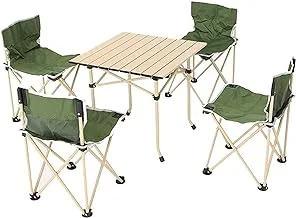 Outdoor - Camping & Picnic Table And 4 Chairs Set - Green Standard size