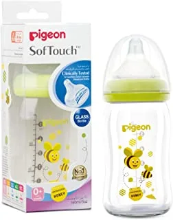 Pigeon Glass Decorated Bottle, 160 ml- Pack of 1 Designs May Vary