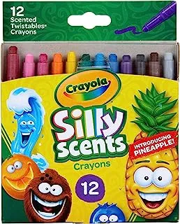 أقلام تلوين صغيرة Crayola Silly Scents Twistables ، شمع ، متعدد الألوان ، 12 قطعة (عبوة من 1)