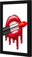 LOWHA lips love lipstick Wall art wooden frame Black color 23x33cm By LOWHA