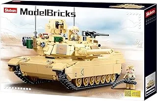 Sluban Model Bricks Series - Abrams Main Battle Tank Building Blocks With 2 Mini Figurs - For Age 10+ Years Old - 781Pcs