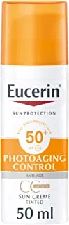 Eucerin sun protection spf50+ photoaging control sun cream tinted, 50ml - Packaging may vary