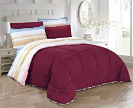 Medium Filling Floral Comforter 4Pcs Set by HOURS, Single Size,Rainbow-09B