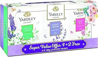 Yardley London Soap, Long Lasting, Rich And Creamy Lather, Beautiful Scented Fragrance, 100 gm X 6