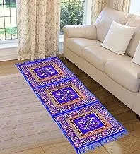 Kuber Industries Bed Runner|Bedding Scarf Protection|Scarf Protector Slipcover|Decorative Scarf For Bedroom|BLUE Standard