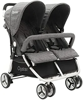 Babystyle Oyster Premium Compact fold/Ultra Comfort Twin Baby Stroller/Pram/Push Chair from Birth to 22kg Suitable for babies/Infant/Kids-Mercury (Chassis, Seat Units, Raincover)