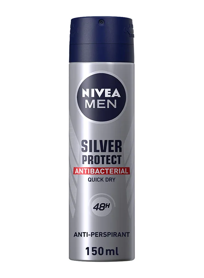 Nivea Men Silver Protect, Antiperspirant, Antibacterial Protection, Spray Silver/Blue 150ml