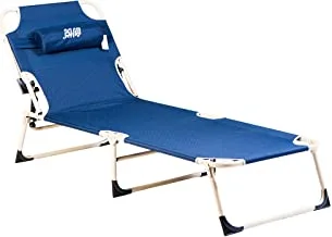 Folding Bed For Trips And Camping -Variable Back Level - Navy Blue, Foldable Bed