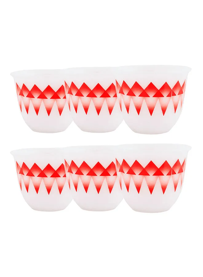 Alsaif 6-Piece Gawa Cup Set White/Red 30cm