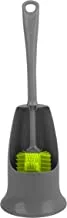 Royalford RF9836 PP+TRP Toilet Brush with Holder - Easy Storage with Comfortable Handle - Compact Design - Clears Clogged Toilets and drains - Ideal for Home and Office Use - Grey
