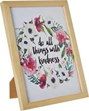 LOWHA Do all things wih kindness Wall Art with Pan Wood framed Ready to hang for home, bed room, office living room Home decor hand made wooden color 23 x 33cm By LOWHA