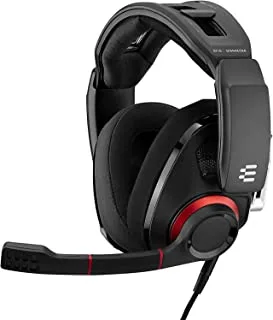 Epos I Sennheiser Gsp 500 Wired Open Acoustic Gaming Headset, Noise-Cancelling Microphone, Adjustable Headband With Customizable Contact Pressure, Volume Control, Pc + Mac + Xbox + Ps4, Pro –Black/Red