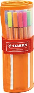 Fineliner - STABILO point 88 Rollerset من 30 لونًا متنوعًا بما في ذلك 5 ألوان نيون