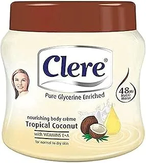 Tropical Coconut Body Moisturizing Cream With Vitamin E & A By Clere - 500 ml