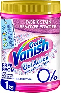 Vanish Laundry Stain Remover Oxi Action Gold Powder for Colors & Whites, Can be Used With and Without Detergents, Additives & Fabric Softeners , 1 kg