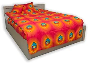 Dream Lotus Comforter Set, 6 Pcs, Cotton, Multicolour, King Size