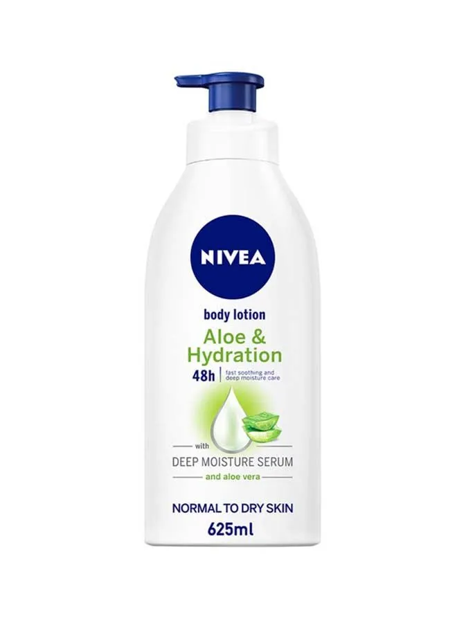NIVEA Aloe And Hydration Body Lotion, Vera, Normal To Dry Skin 625ml