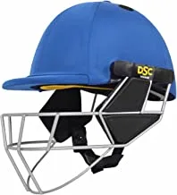 DSC Scud LITE Titanium Premium Cricket Helmet for Men & Boys with Neck Guard |Fixed Titanium Grill | Back Support Strap| Light Weight | Size : Small | Colour : Royal Blue |
