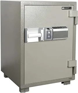 MAHMAYI OFFICE FURNITURE Secure 105 Fingerprint Fire Safe Open With Fingerprint Or Pin And Shelves Compartment Box - (Grey) SD105FP