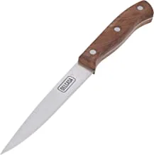 سكين متعدد الاستخدامات 4.5 بوصات ، من الفولاذ المقاوم للصدأ ، Dc2072 | مقبض من خشب الجوز | شفرة حادة | مقاومة للتلف | متين وقوي | سكين لقطع الخضار واللحوم والفواكه والمزيد