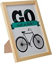 Lowha Go Ride A Bike Wall Art With Pan Wood Framed Ready To Hang For Home, Bed Room, Office Living Room Home Decor Hand Made Wooden Color 23 X 33Cm By Lowha