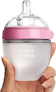 Comotomo Natural Feel Baby Bottle, Pink, 150 ml
