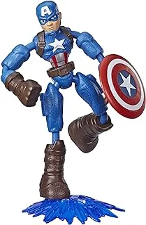 Marvel Avengers Bend And Flex Action Figure Toy, 6-Inch Flexible Captain America, Includes Accessory, Ages 4 And Up