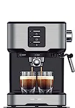ALSAIF 1.5Liter 850W Electric Espresso Coffee Machine with 2 Cup Dual , Black E03417 2 Years warranty