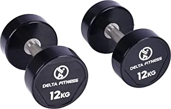 Delta Fitness New Polyurethane Dumbbell Set, 12 Kg Capacity